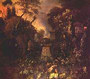 WITHOOS, Mathias Landscape with a Graveyard by Night oil painting reproduction